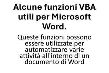 Automatizzare attività in e con Word