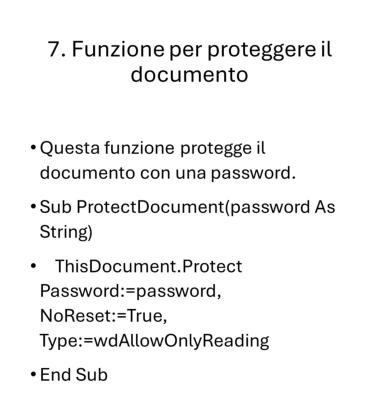 Funzione VBA per proteggere un documento Word con una password